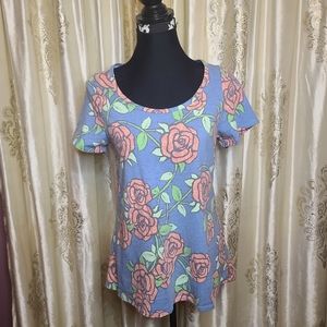Lularoe rose print shirt